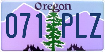 OR license plate 071PLZ