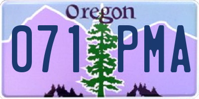 OR license plate 071PMA
