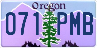 OR license plate 071PMB