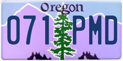 OR license plate 071PMD