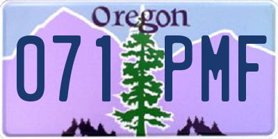OR license plate 071PMF