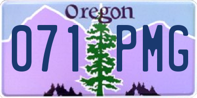 OR license plate 071PMG