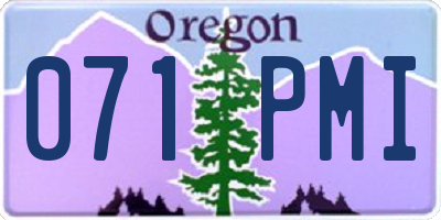 OR license plate 071PMI