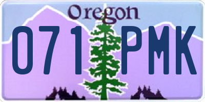 OR license plate 071PMK