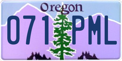 OR license plate 071PML