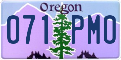 OR license plate 071PMO