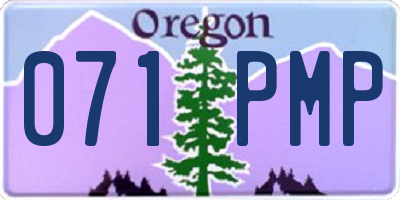 OR license plate 071PMP