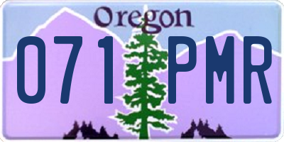 OR license plate 071PMR