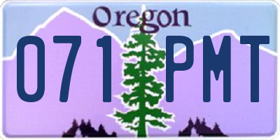 OR license plate 071PMT