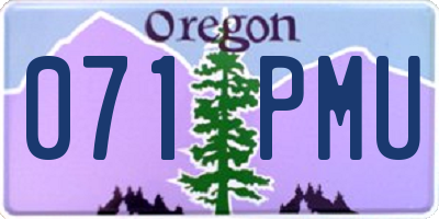 OR license plate 071PMU