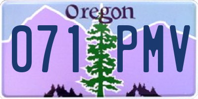 OR license plate 071PMV