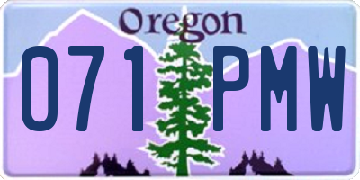 OR license plate 071PMW