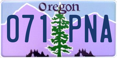 OR license plate 071PNA