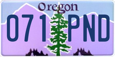 OR license plate 071PND