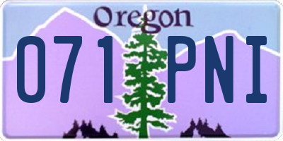 OR license plate 071PNI