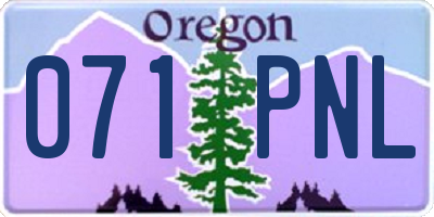 OR license plate 071PNL