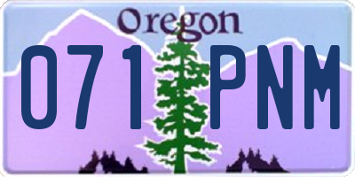OR license plate 071PNM