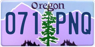 OR license plate 071PNQ