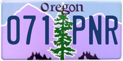 OR license plate 071PNR