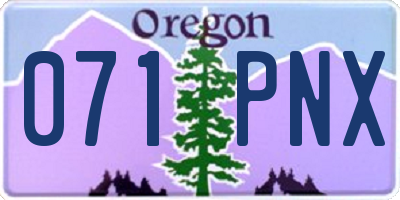 OR license plate 071PNX