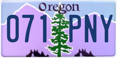 OR license plate 071PNY