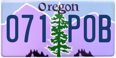 OR license plate 071POB