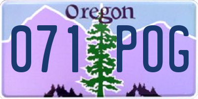 OR license plate 071POG