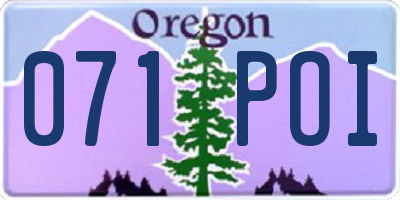 OR license plate 071POI