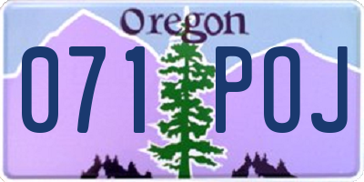 OR license plate 071POJ