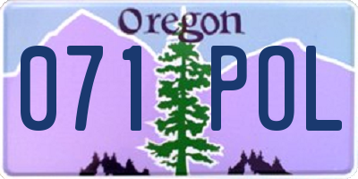 OR license plate 071POL