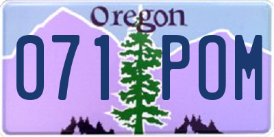 OR license plate 071POM