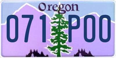 OR license plate 071POO