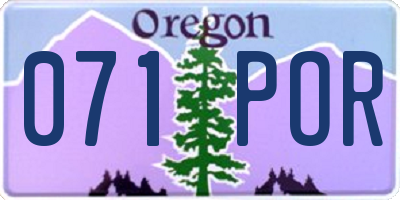 OR license plate 071POR