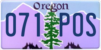 OR license plate 071POS