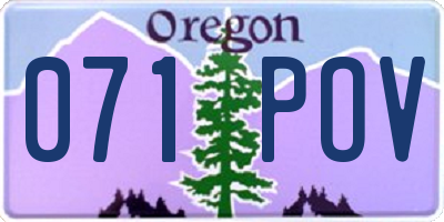 OR license plate 071POV