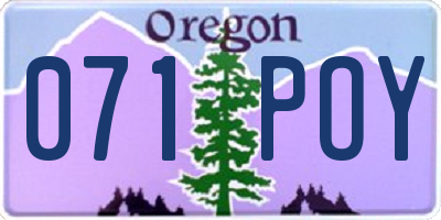 OR license plate 071POY