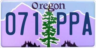 OR license plate 071PPA