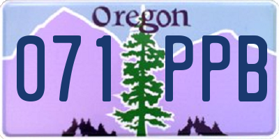 OR license plate 071PPB