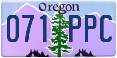 OR license plate 071PPC