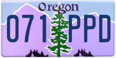 OR license plate 071PPD