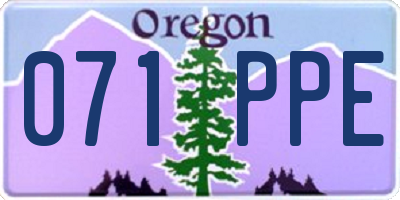 OR license plate 071PPE