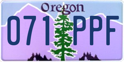 OR license plate 071PPF