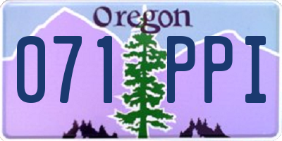 OR license plate 071PPI