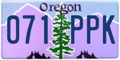 OR license plate 071PPK