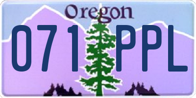 OR license plate 071PPL