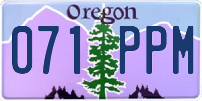 OR license plate 071PPM