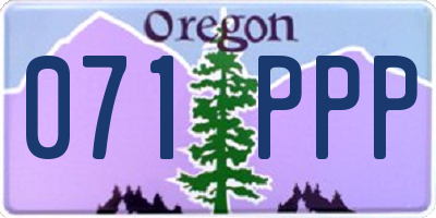 OR license plate 071PPP