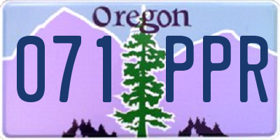 OR license plate 071PPR
