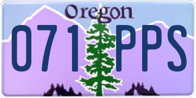 OR license plate 071PPS