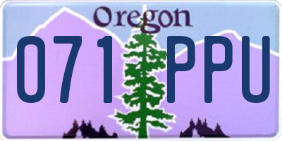 OR license plate 071PPU